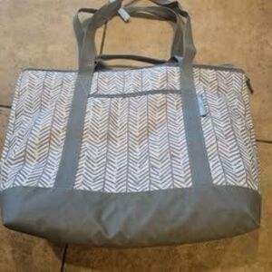 Sams Club Soft Sided Cooler Purple and Gray Herringbone Pattern  24" x 17"